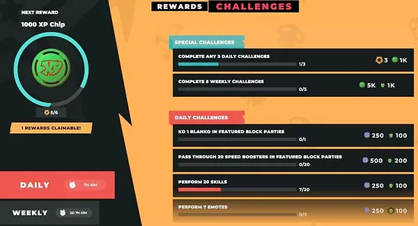 Blankos challenges screen